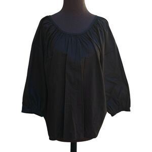 EVERLANE Black Peasant Top Shirt Size 12 Pirate Goth Whimsygoth Renaissance